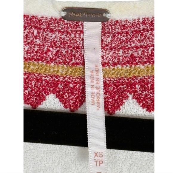 Free People Bohemian Embroidered Cotton Tunic Top XS - Picture 7 of 8